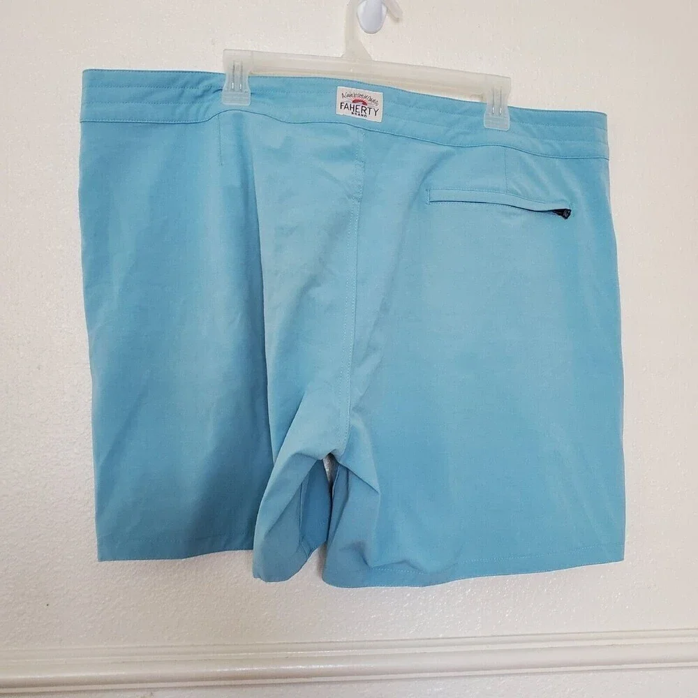 Faherty Men's Retro Board Shorts Swim Surf Stripe Blue Size 42  $98